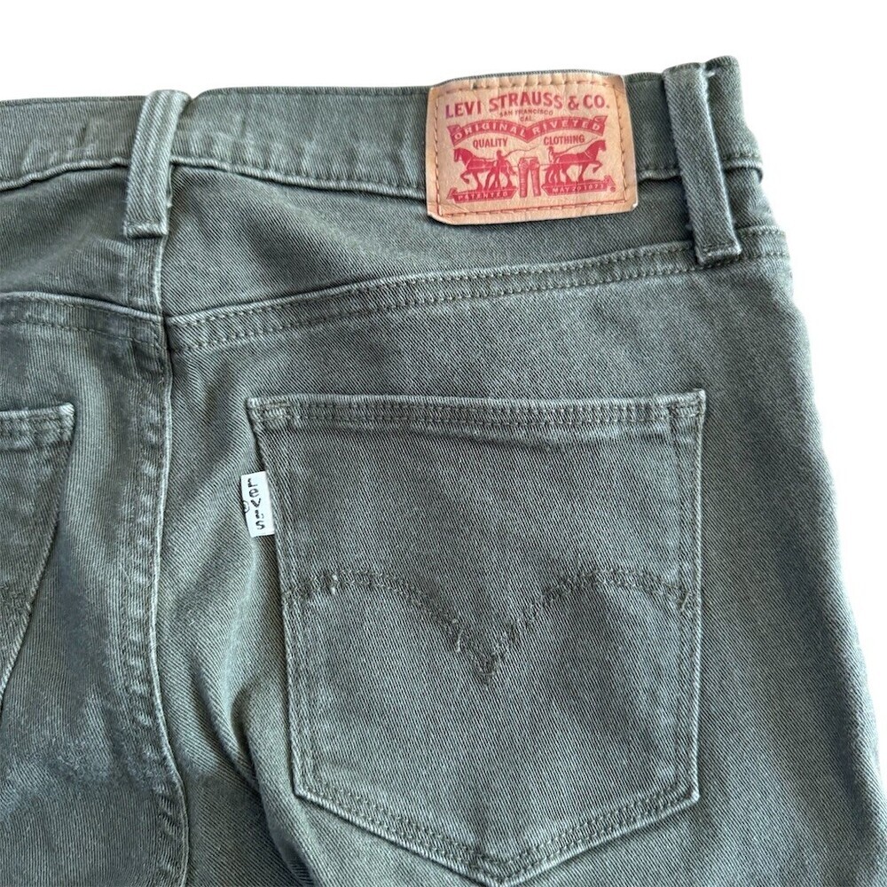 Levi’s Slimming Skinny Jeans Stretch Olive Green Women's Size 28 - Picture 7 of 10